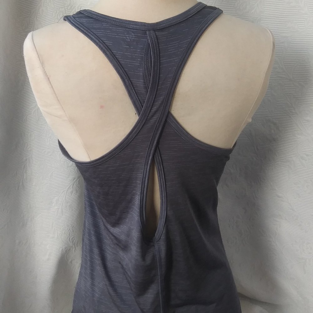 C9 by Champion | Twisted Back Charcoal Athletic Layering Tank Top  | S